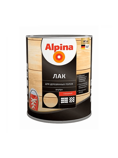 Лак Alpina алкидн.для деревянных полов глянцевый, 2,5л 495x660 Лак Alpina алкидн.для деревянных полов глянцевый, 2,5л 495x660 в Материке