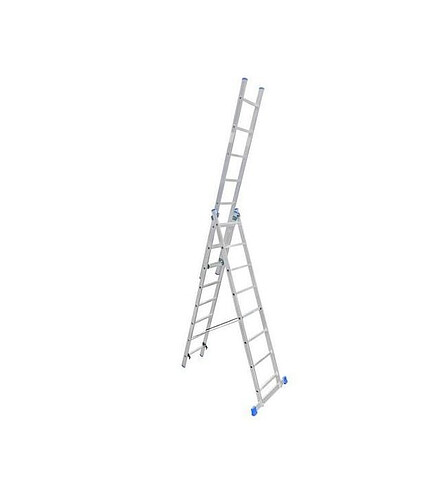 Лестница универсальная LadderBel алюмин. 3-секционная 8 ступ. LS308 438x503 в Материке