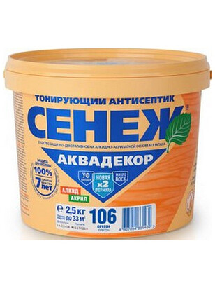 Антисептик Сенеж АКВАДЕКОР 106 орегон, 2,5кг 238x286 в Материке
