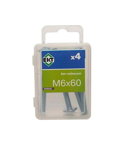 Винт мебельный 6х60 шлиц KOMBI, цинк (уп=4шт) B006660_BOX 438x503 в Материке