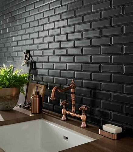 Плитка Colortile Z-BLACK BEWEL 10х30см 0,99м2 цвет matt 438x503 в Материке