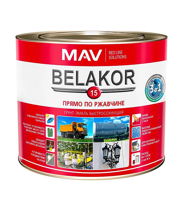 Грунт-эмаль BELAKOR 15 RAL7011 матовая серая, 2,2кг 586x674 в Материке