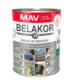 Эмаль МАВ Belakor 12 быстросохнущая белая 0,9кг