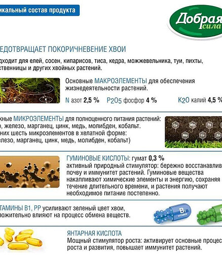Удобрение ДОБРАЯ СИЛА для хвойных (1л) 438x503 в Материке - Вариант 4