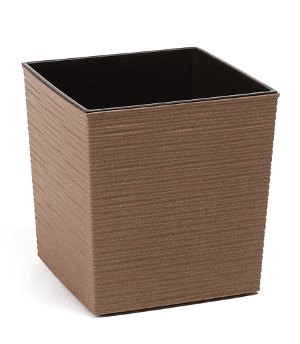 Кашпо JUKA DLUTO wood с вкладышем (25x26см) пластик дерево LA836-38 438x503 в Материке
