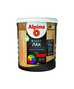 Лак ALPINA АКВА д/стен и потолков глянцевый 0,9л 238x286 в Материке