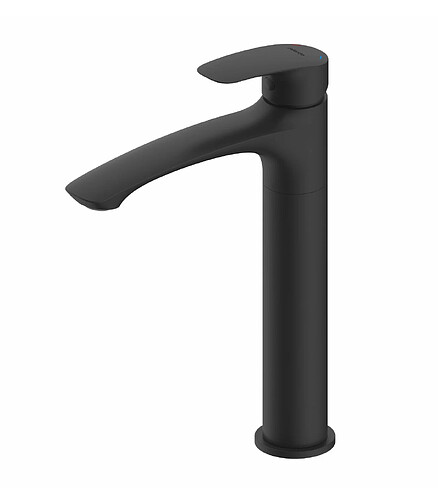 Смеситель RORA RORBL01M01 (для умывальника) высокий черный 438x503 в Материке