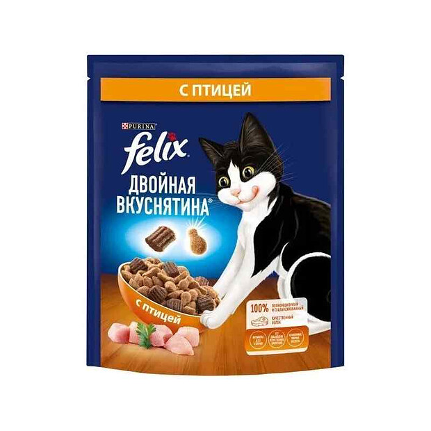 Корм для кошек FELIX Двойная Вкуснятина, птица (200г)