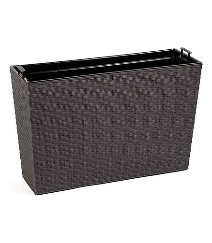 Кашпо WERBENA RATTAN с вкладышем (56x19x36см) пластик графит LA629-50 438x503 в Материке