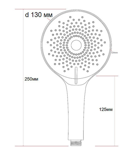 Лейка для душа ESKO SPL1303 d130мм 3 функции форсунки Self-Clean Device, сатин 438x503 в Материке - Вариант 2