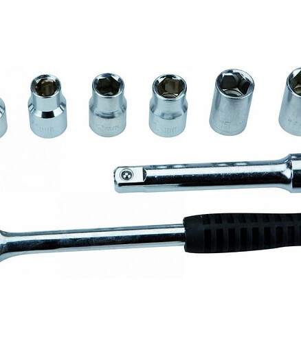 Набор ключей торцевых с трещоткой TOP TOOLS 38D143 1/2" 8шт/уп. 438x503 в Материке - Вариант 2