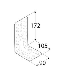 Уголок усиленный RKP61 105х170х90х3mm