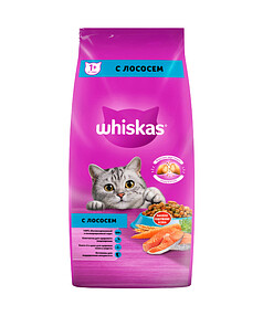 Корм для взрослых кошек WHISKAS Лосось с подушечками (5кг)