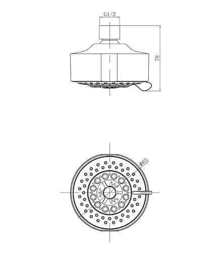 Лейка для душа LM8041C 5-ф-ций d 85мм 438x503 в Материке - Вариант 2