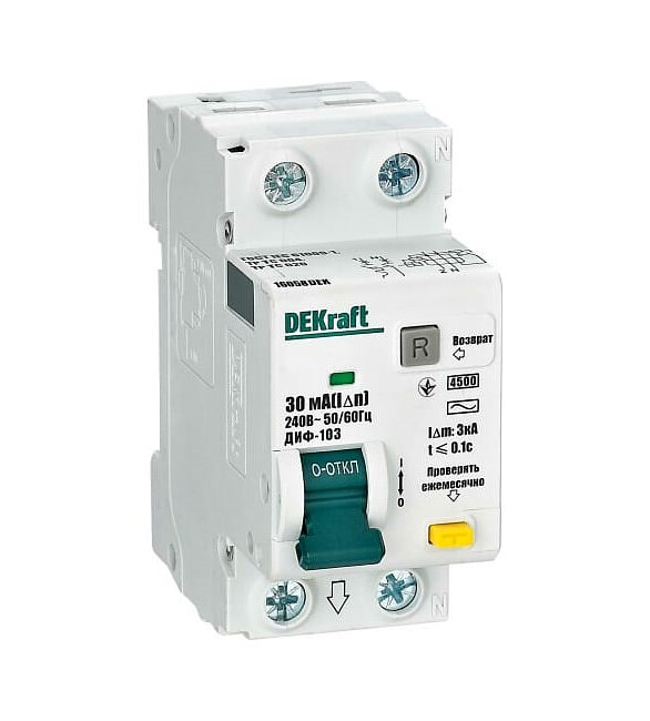 Дифавтомат DEKraft ДИФ-103 1П+Н 16А/30мА 586x674 в Материке