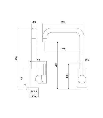 Смеситель KITCHEN LINE K05STL0i05 (для кухни) нерж.сталь 438x503 в Материке - Вариант 2