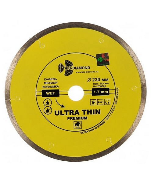 Диск алмазный TRIO-DIAMOND Ultra Thin сплошной 230х1.7х25.4мм 495x660 Диск алмазный TRIO-DIAMOND Ultra Thin сплошной 230х1.7х25.4мм 495x660 в Материке