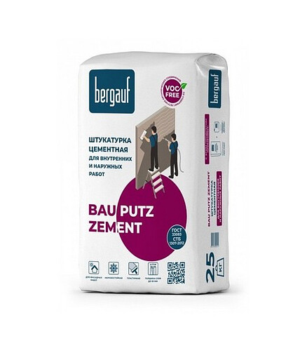 Штукатурка Bergauf Bau Putz Zement цементная, 25кг 438x503 в Материке