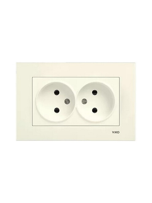Розетка Viko KARRE 90960155 2мест. крем 495x660 Розетка Viko KARRE 90960155 2мест. крем 495x660 в Материке