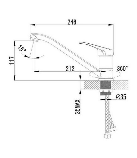 Смеситель PARTNER LM6554C (для кухни) 438x503 в Материке - Вариант 2