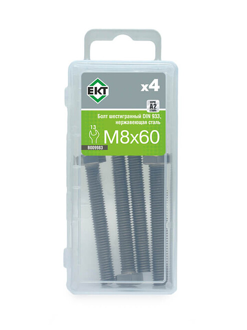 Болт 6-гранный M8х60, DIN933, НЕРЖ. СТАЛЬ, ЕКТ (уп=4шт) 495x660 Болт 6-гранный M8х60, DIN933, НЕРЖ. СТАЛЬ, ЕКТ (уп=4шт) 495x660 в Материке