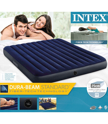 Матрас надувной INTEX (203х183см) Classic Downy арт.64755 438x503 в Материке - Вариант 3