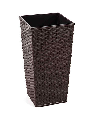 Кашпо FINEZJA RATTAN с вкладышем (40x75см) пластик коричневый LA575-83 238x286 в Материке