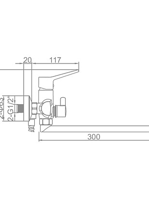 Смеситель L2269 (для ванны, длинный излив) 238x286 в Материке - Вариант 2