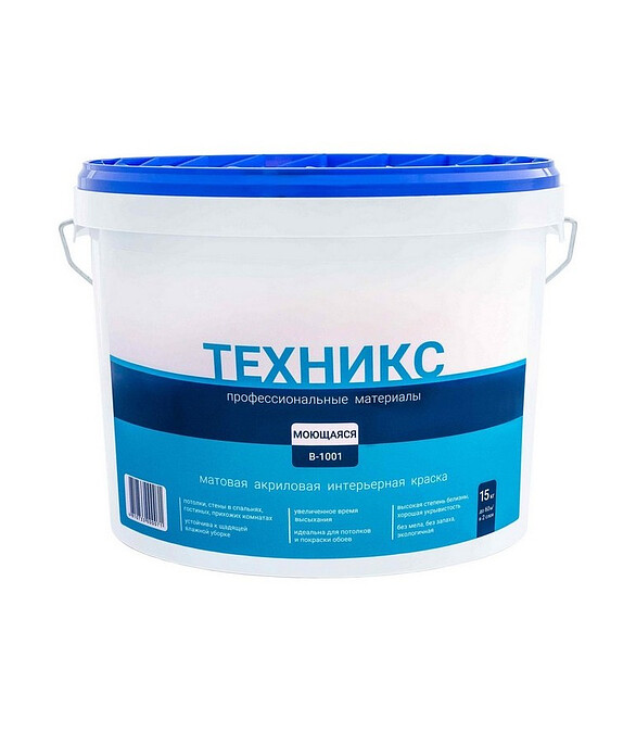 Краска ТЕХНИКС Моющаяся белая, 15кг 586x674 Краска ТЕХНИКС Моющаяся белая, 15кг 586x674 в Материке