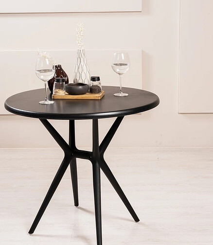Стол TEORI T3 круглый (80x80x75) пластик черный PP9903B 438x503 в Материке - Вариант 2