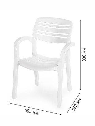 Стул АТЛАНТ (58,5x56x83см) пластик белый М8906 238x286 в Материке - Вариант 2