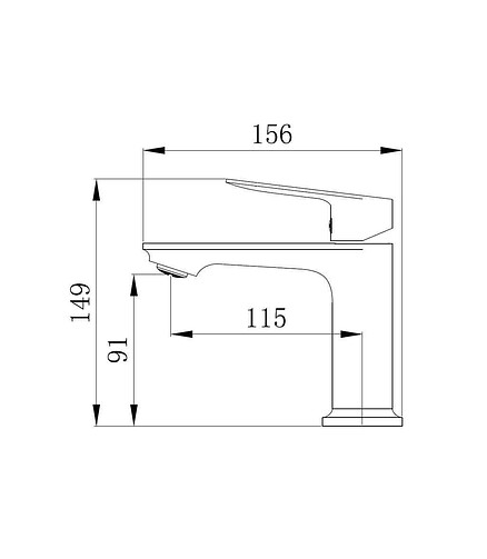 Смеситель SHORE BLACK SHR26MB (для умывальника) черный 438x503 в Материке - Вариант 2