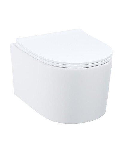 Унитаз STONE безободковый подвесной с сиденьем Duroplast Soft Close Easy Fix 438x503 в Материке