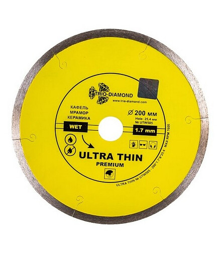 Диск алмазный TRIO-DIAMOND Ultra Thin сплошной 200х1.7х25.4мм 438x503 в Материке