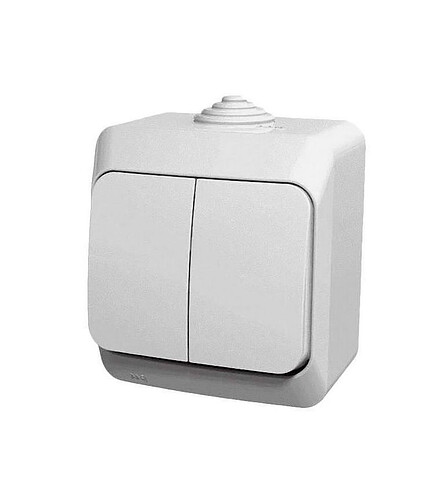 Выключатель ЭТЮД BA10-042B 2кл. IP44 белый 438x503 в Материке