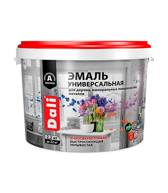 Эмаль Dali универс. RAL8017 полуматовая коричневая, 2,2кг 586x674 Эмаль Dali универс. RAL8017 полуматовая коричневая, 2,2кг 586x674 в Материке