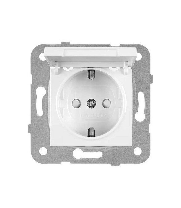 Розетка Viko KARRE 90963612 1мест. с крышкой белый 586x674 Розетка Viko KARRE 90963612 1мест. с крышкой белый 586x674 в Материке