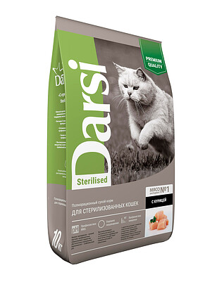 Корм для кошек Дарси Sterilised курица (10кг) 238x286 в Материке