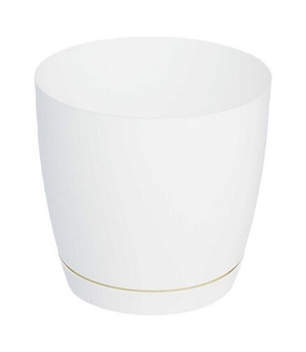 Горшок TOSCANA Round с поддоном (19x18,5см) пластик белый 0744-011 438x503 в Материке