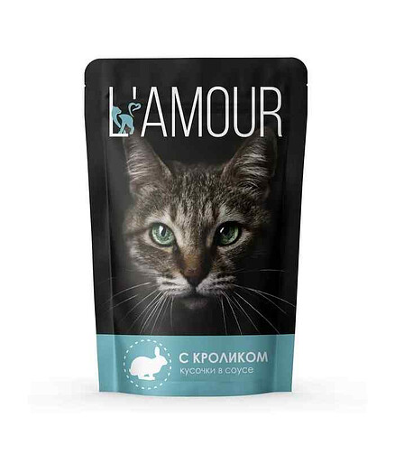 Корм для кошек L AMOUR кролик, соус (75г) 438x503 в Материке