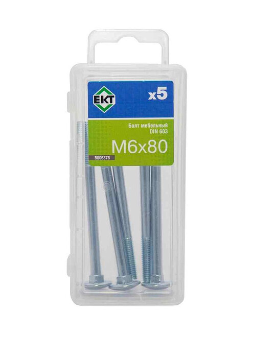 Болт мебельный 6х80, цинк, прочн. 4.8 DIN 603 (1уп=5шт) B006376 495x660 Болт мебельный 6х80, цинк, прочн. 4.8 DIN 603 (1уп=5шт) B006376 495x660 в Материке