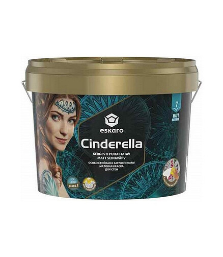 Краска Eskaro Cinderella стойкая к загрязнениям матовая, 9л 438x503 в Материке