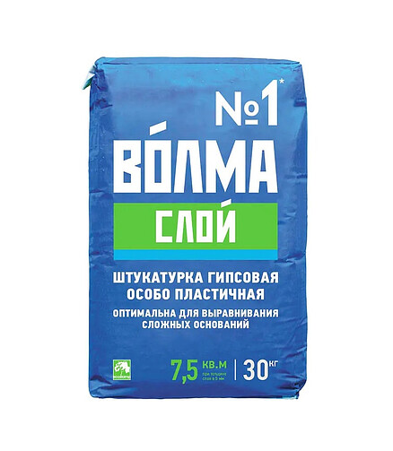Штукатурка Волма Слой гипсовая, 30кг 438x503 в Материке