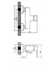 Смеситель W2049 (для душа), ЦИНК 238x286 в Материке - Вариант 2