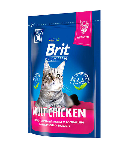 Корм для кошек Brit Premium курица (0,4кг) 438x503 в Материке