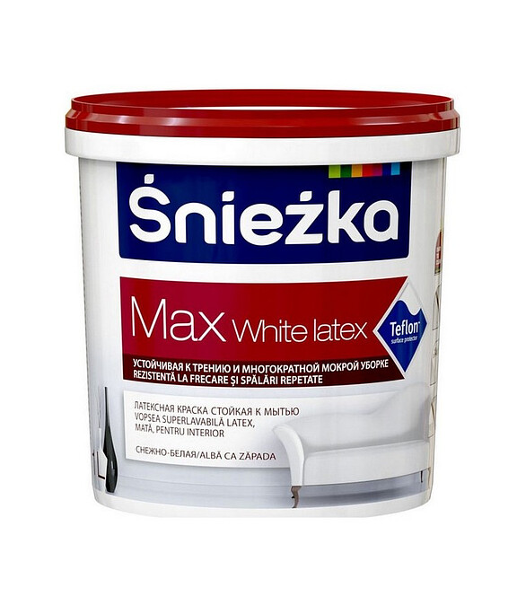 Краска SNIEZKA Max Latex HD белая матовая, 1л 586x674 Краска SNIEZKA Max Latex HD белая матовая, 1л 586x674 в Материке