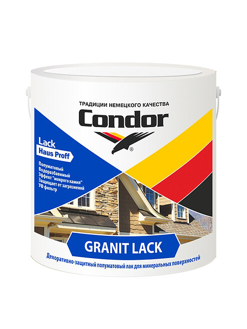 Лак Condor Granit Lack акриловый полуматовый, 2,3кг 495x660 Лак Condor Granit Lack акриловый полуматовый, 2,3кг 495x660 в Материке