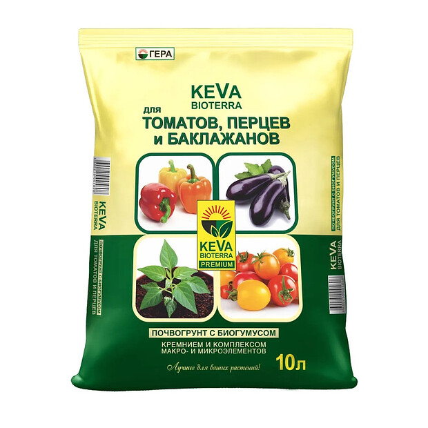 БиоГрунт для томатов и перцев KEVA BIOTERRA (10л)