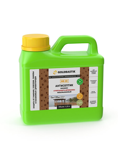 Антисептик GOLDBASTIK BB28 Биофикс Суперзащита древесины, 1,25л 495x660 Антисептик GOLDBASTIK BB28 Биофикс Суперзащита древесины, 1,25л 495x660 в Материке