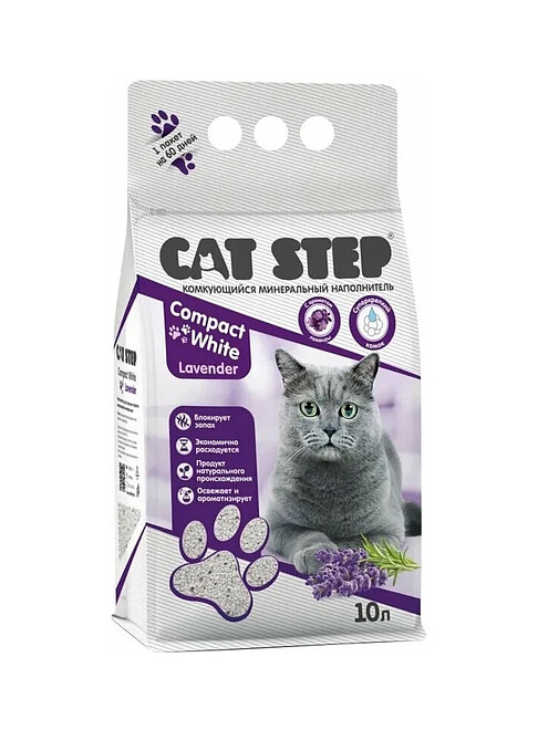 Наполнитель минеральный комкующийся Cat Step Compact White Lavender (5л) 495x660 Наполнитель минеральный комкующийся Cat Step Compact White Lavender (5л) 495x660 в Материке